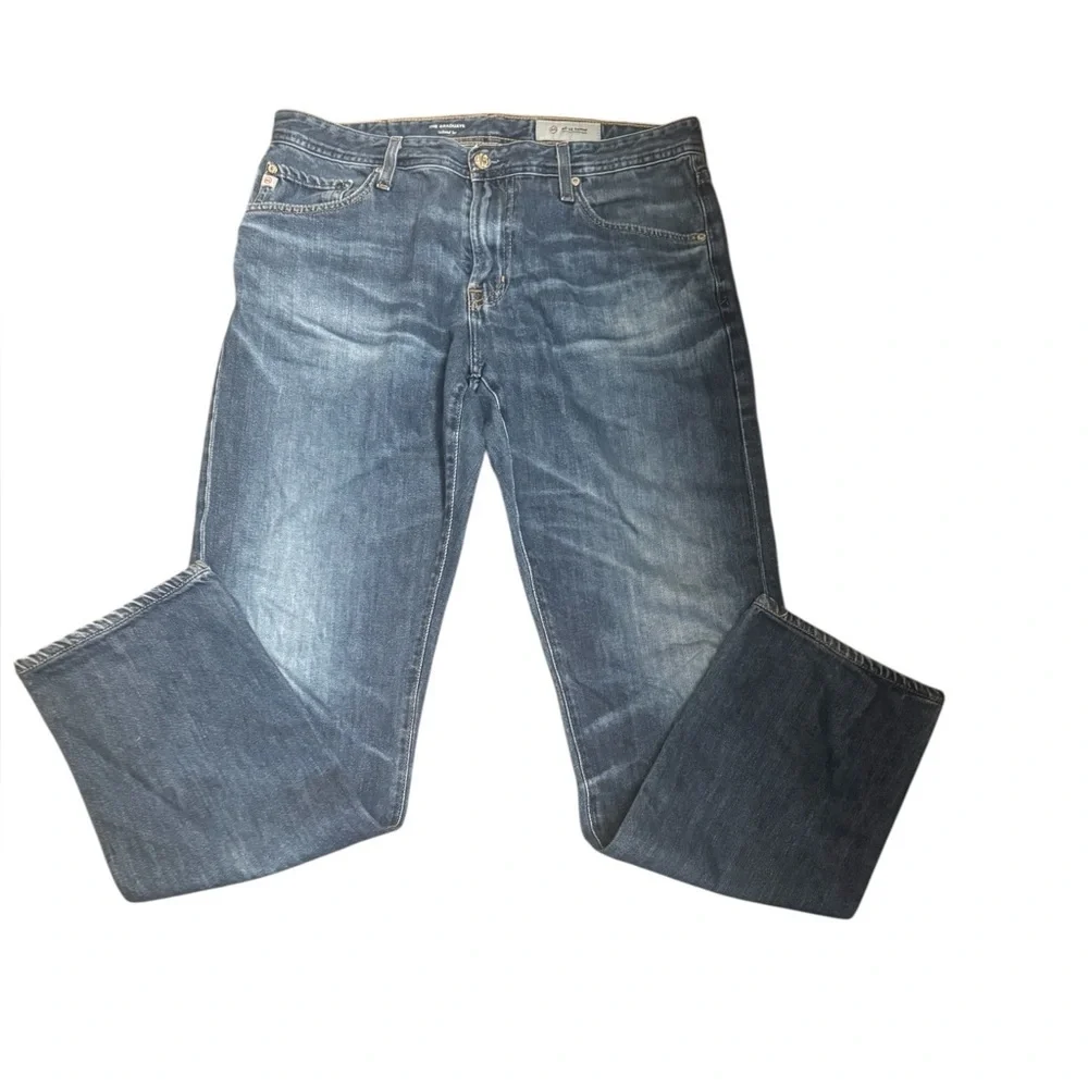 Ag Adriano Goldschmied Men's Straight Jeans - Dark Blue - Picture 9 of 14